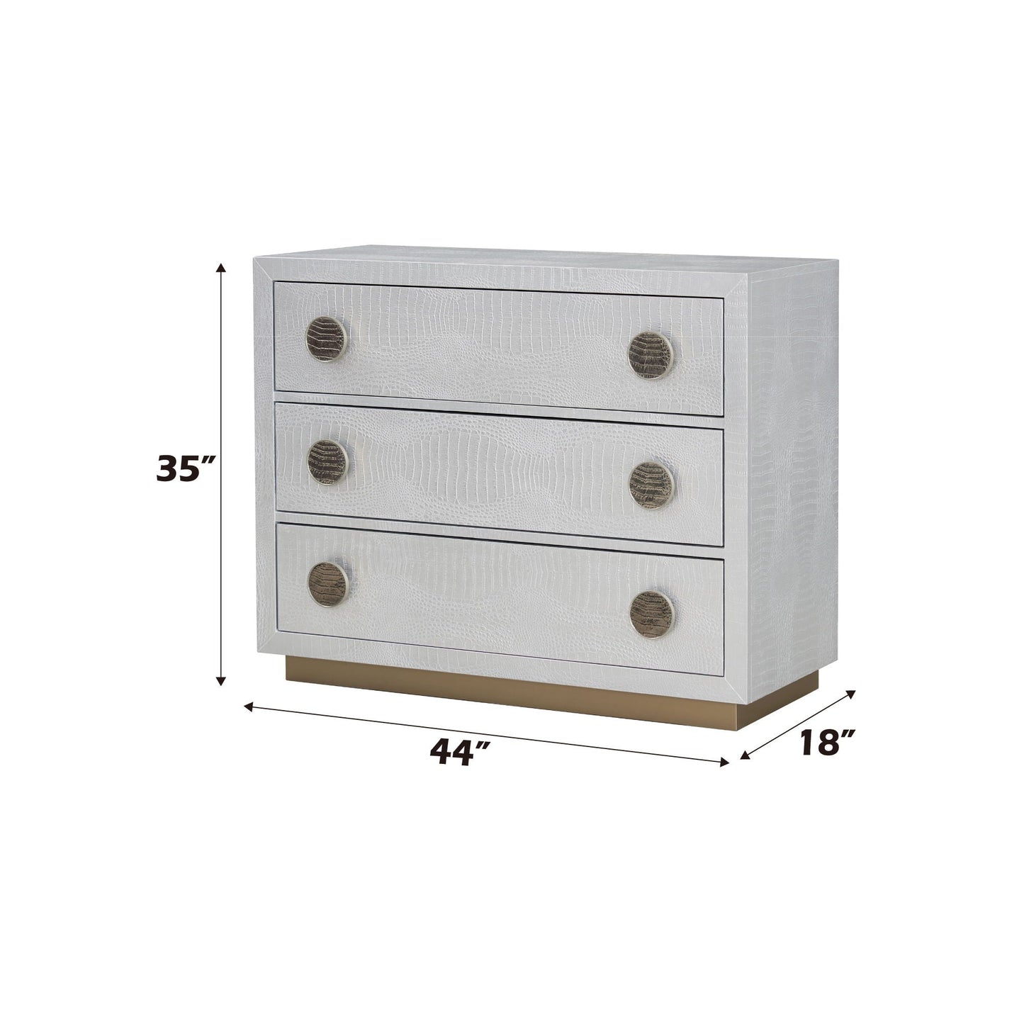 Anpu Faux Crocodile Skin Console Cabinet - Silver