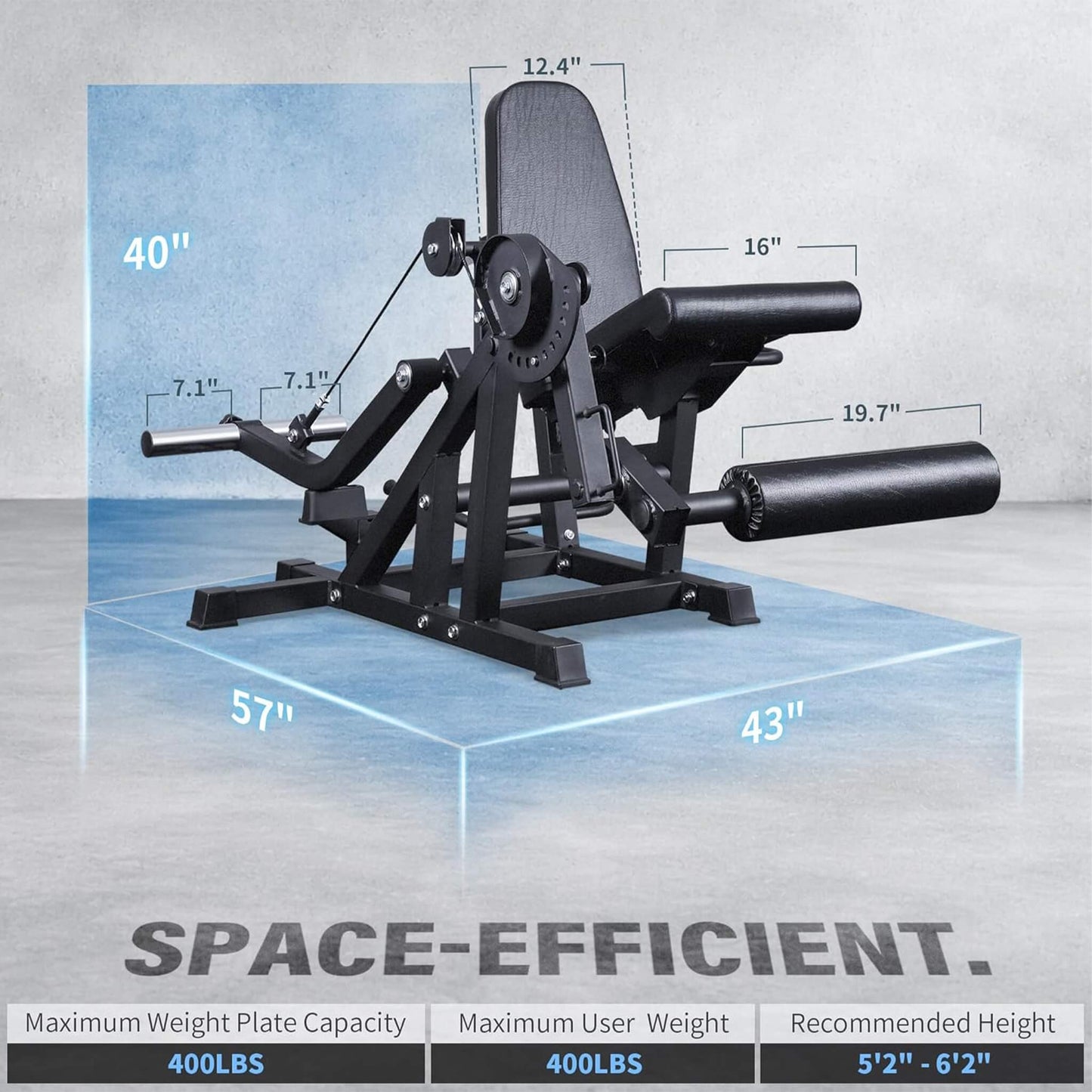 Rovix 800LBS Adjustable Lower Body Leg Extension And Curl Machine (SAK70528)