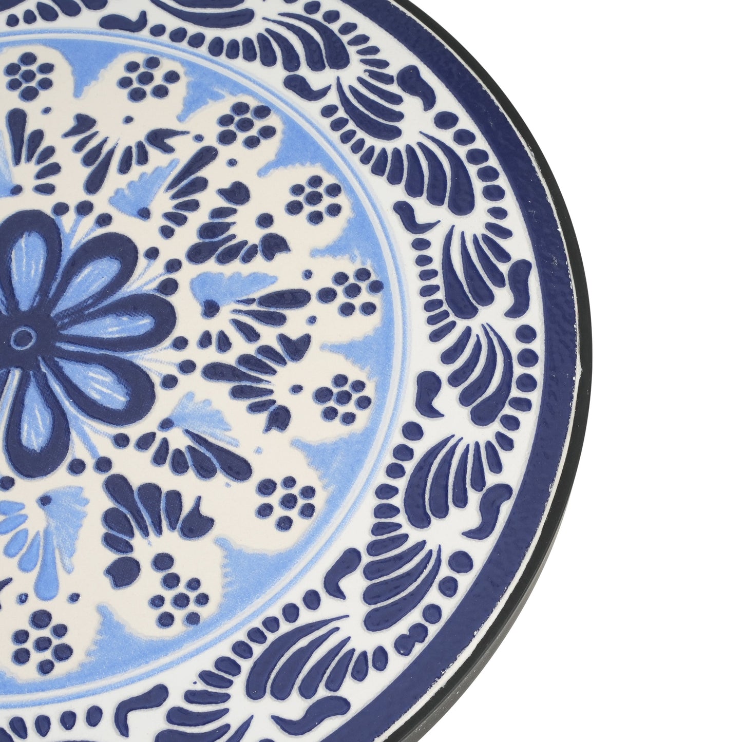 Patio Side Table, Blue+Black