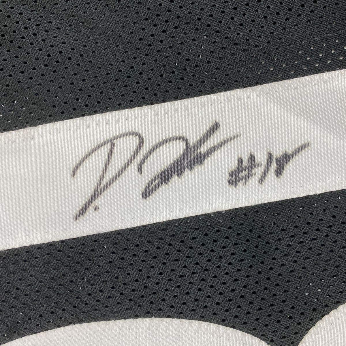 Framed Autographed/Signed Diontae Johnson 35x39 Pittsburgh Black Football Jersey JSA COA
