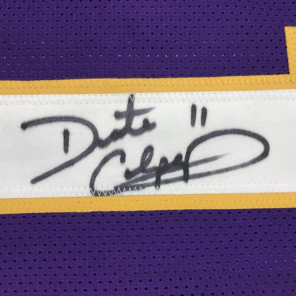 Framed Autographed/Signed Daunte Culpepper 35x39 Minnesota Purple Football Jersey Schwartz Sports COA Holo Only