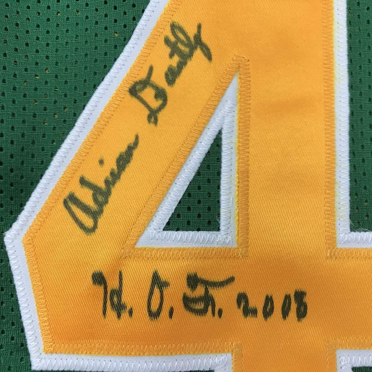 Framed Autographed/Signed Adrian Dantley HOF 2008 35x39 Utah Green Basketball Jersey JSA COA