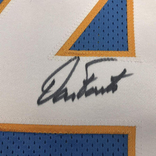 Framed Autographed/Signed Dan Fouts 35x39 San Diego Powder Blue Football Jersey PSA/DNA COA