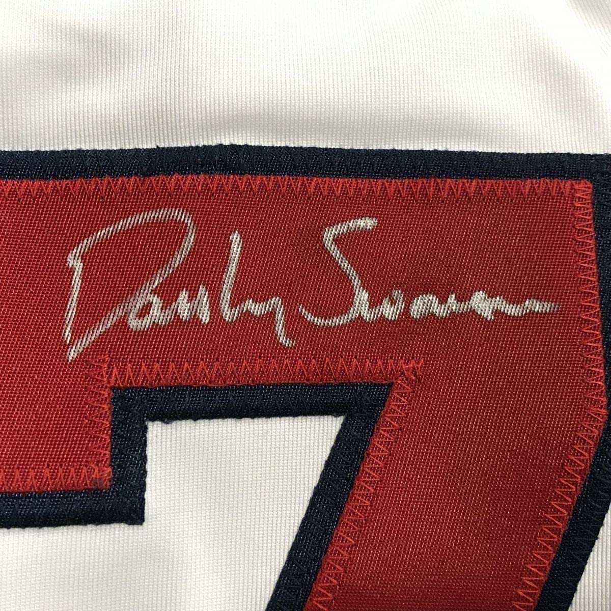 Framed Autographed/Signed Dansby Swanson 35x39 Atlanta White Baseball Jersey JSA COA