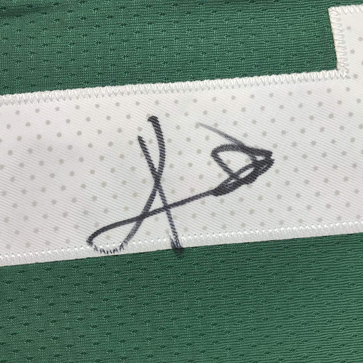 Framed Autographed/Signed Kyrie Irving 35x39 Boston Green Basketball Jersey JSA COA