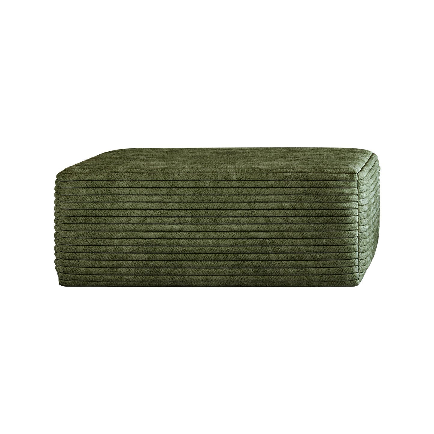 Green Plush Corduroy Sofa Ottoman