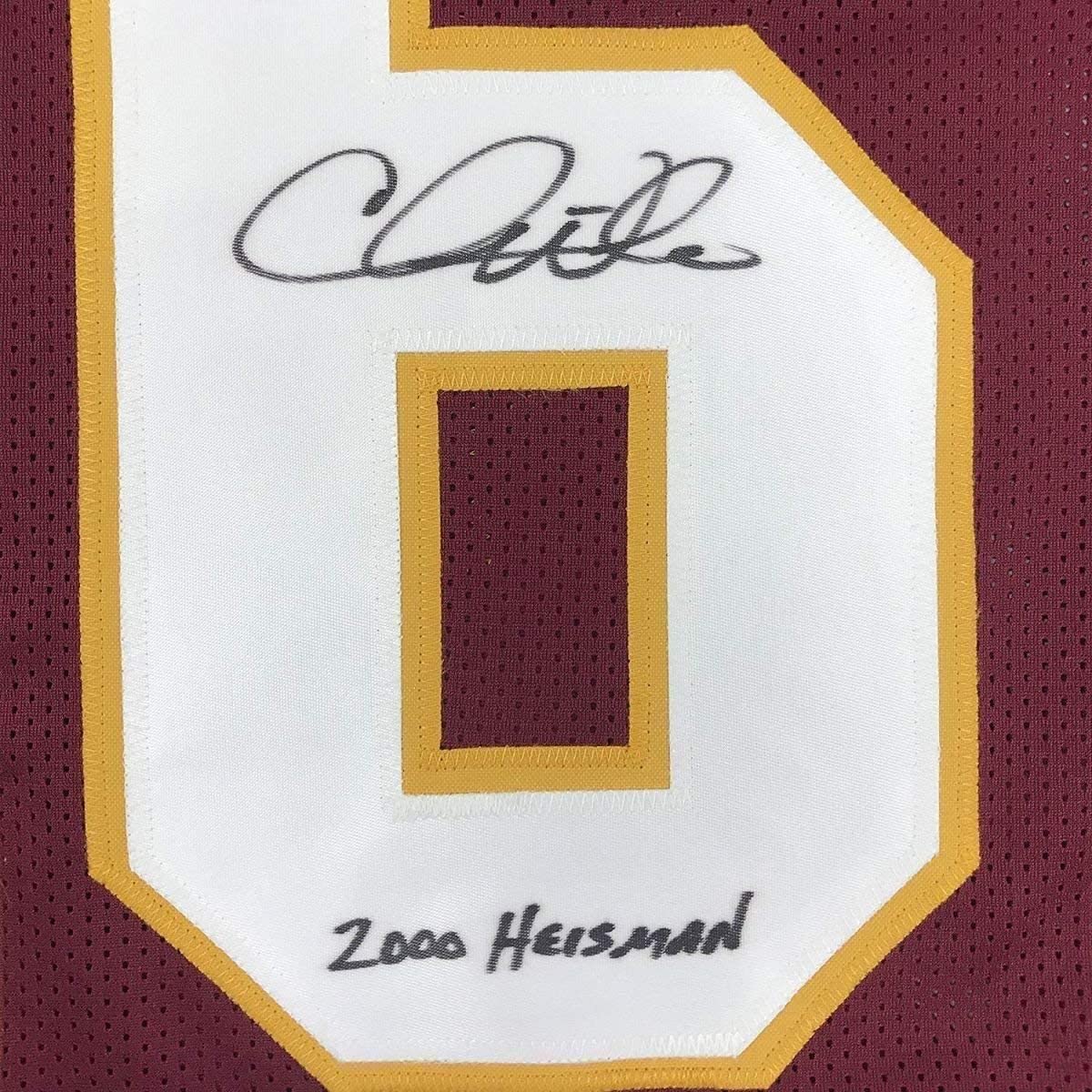 Framed Autographed/Signed Chris Weinke 2000 Heisman 35x39 Florida State Seminoles Maroon College Football Jersey JSA COA