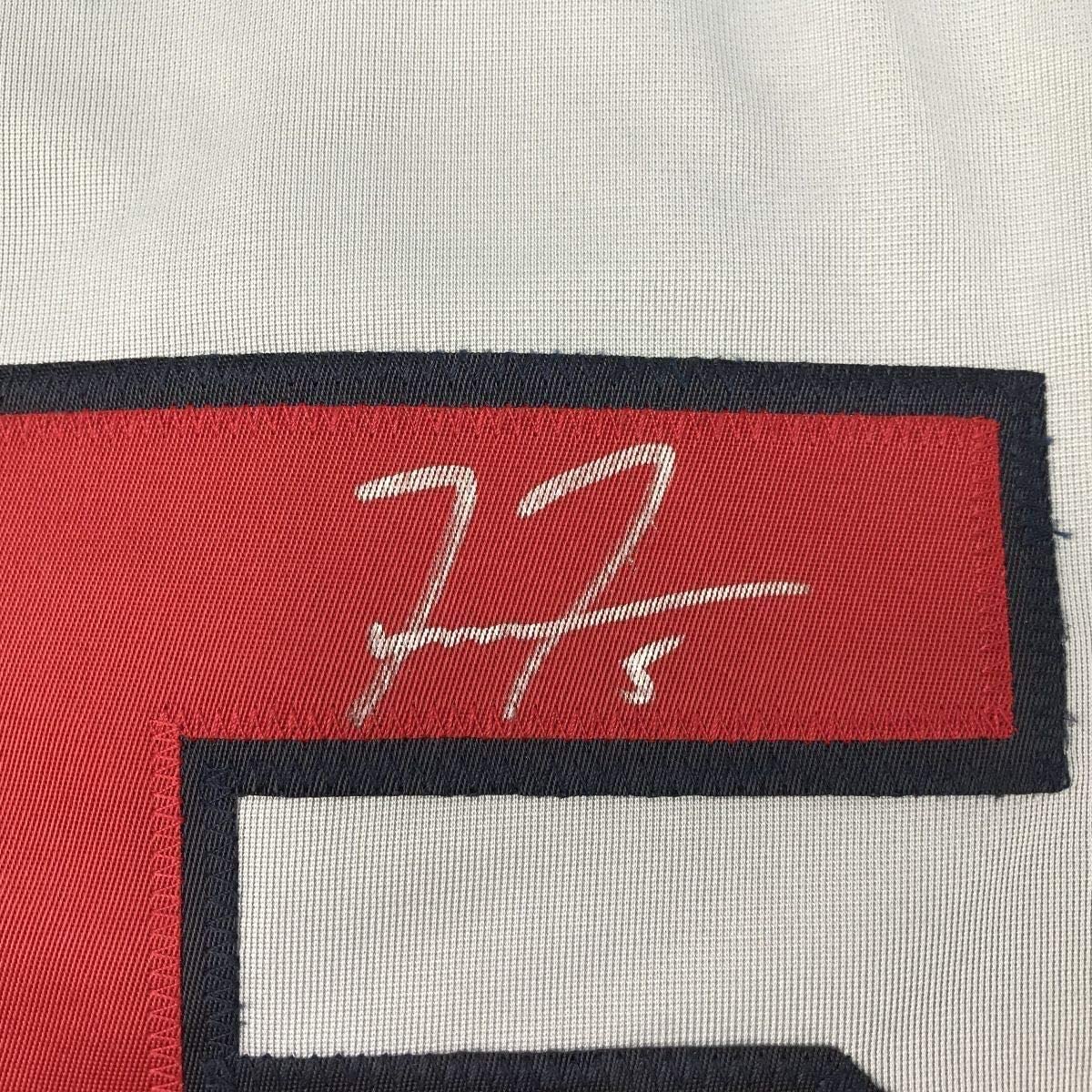Framed Autographed/Signed Freddie Freeman 35x39 Atlanta Grey Baseball Jersey JSA COA