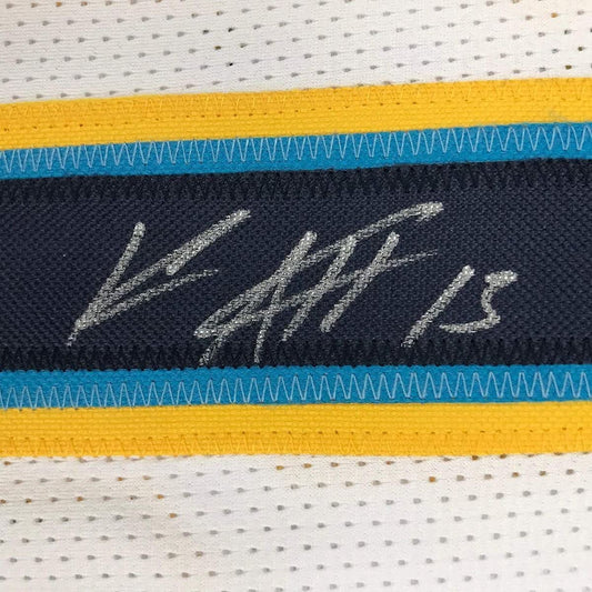 Framed Autographed/Signed Keenan Allen 35x39 Los Angeles LA Chargers White Football Jersey JSA COA