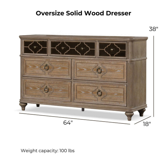 1 Piece Oak Dresser with Dovetail Drawers