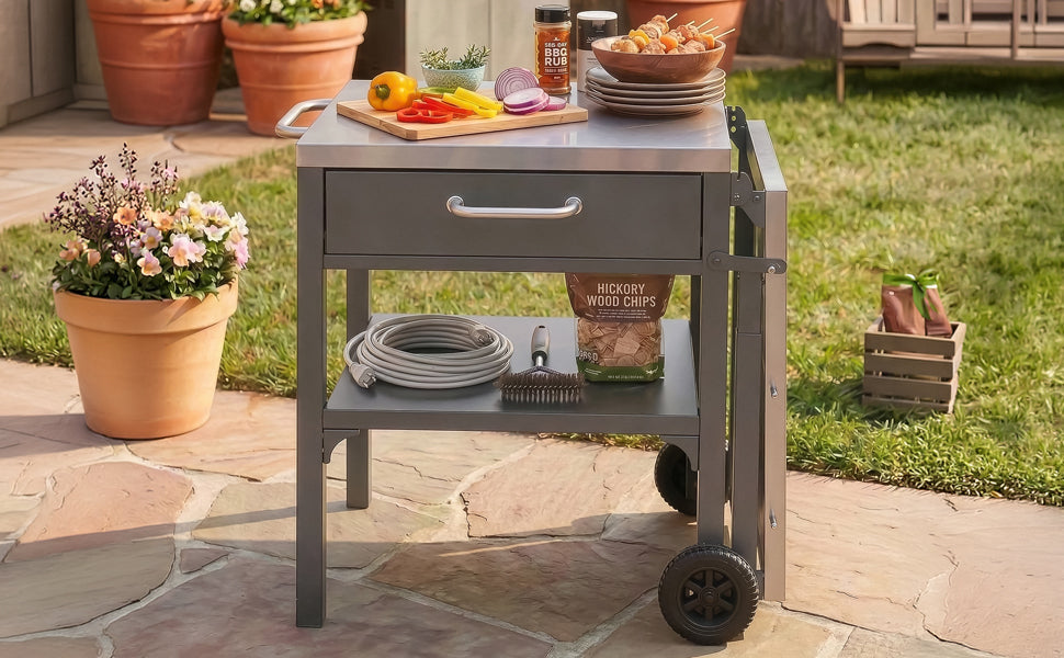 Outdoor Kitchen Cart Foldable Outdoor Prep Station