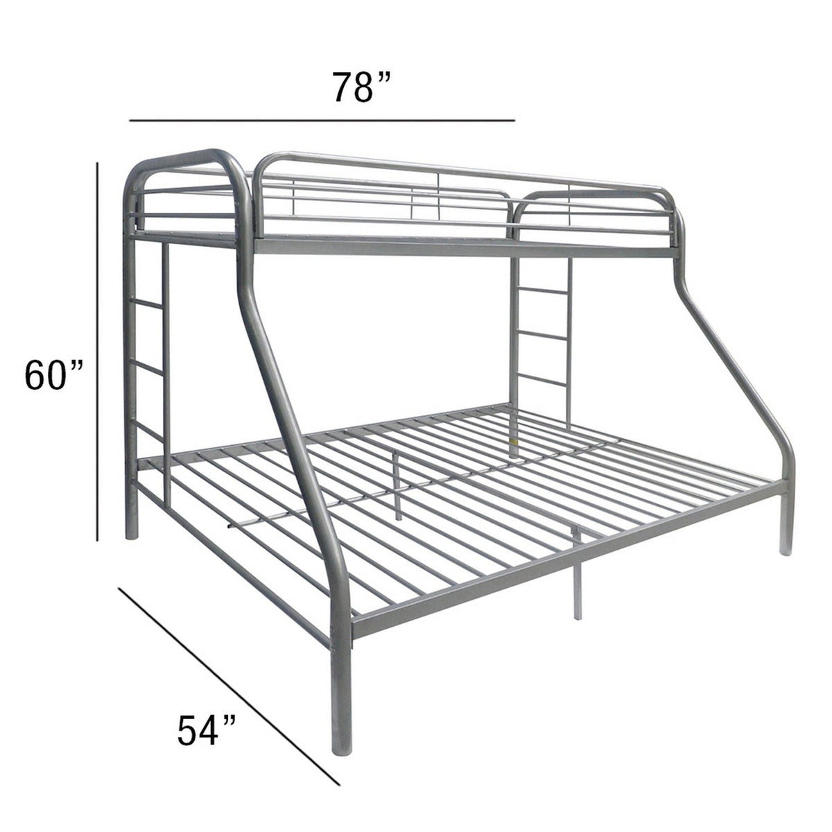 Tritan - Twin / Full Bunk Bed - Silver