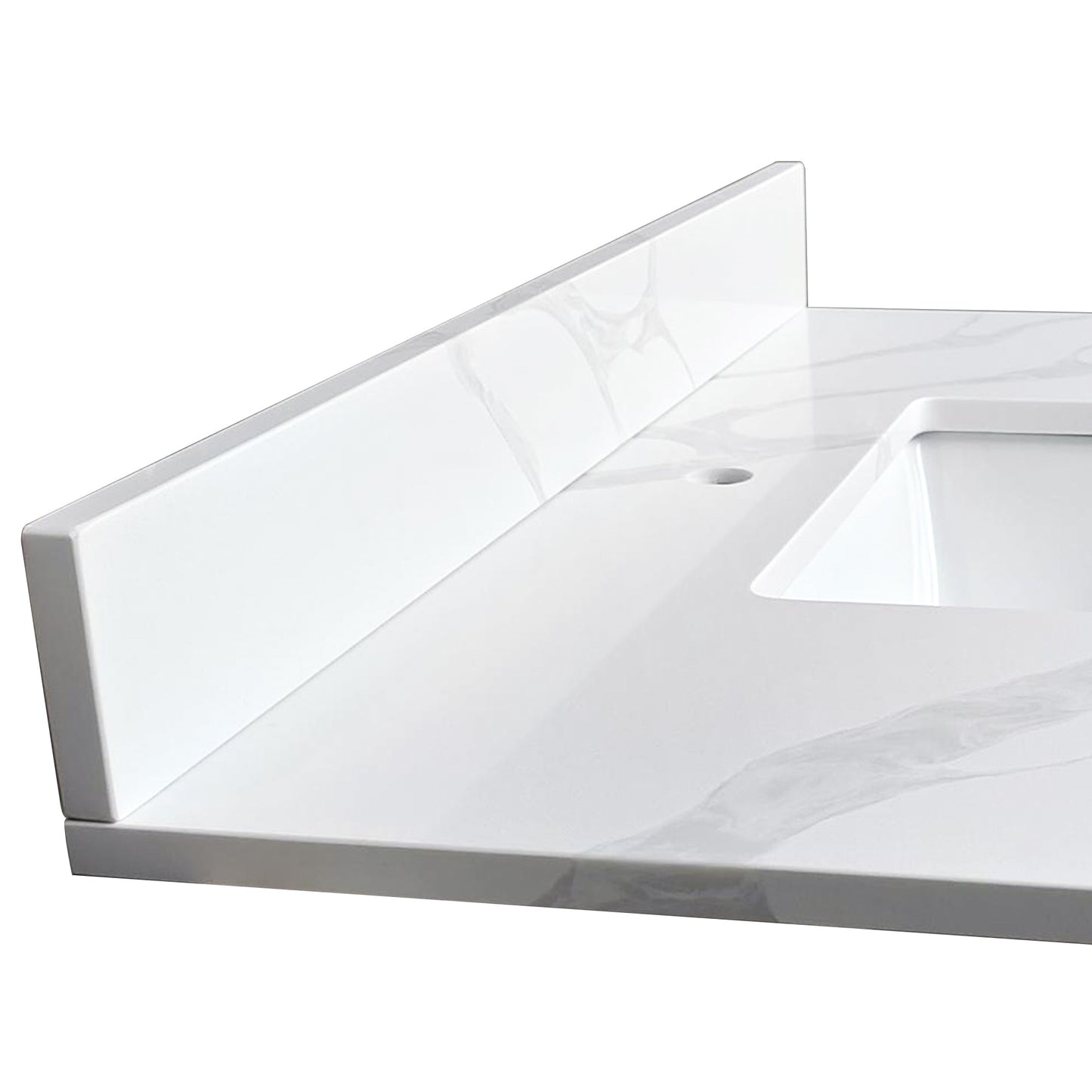 37-inch Quartz Bathroom Vanity Top with Undermount Single Bowl