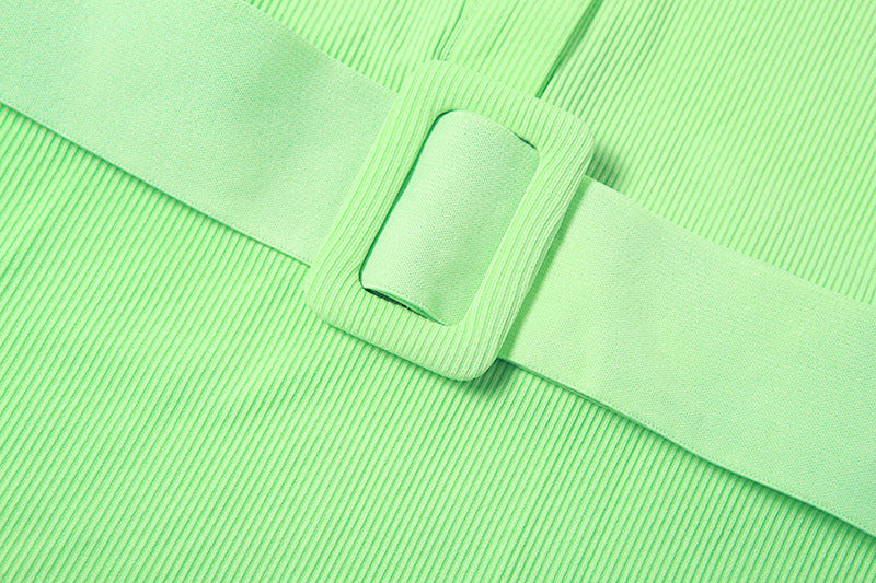 New Mint green Single Breasted open Back Slim Fit Dress for women