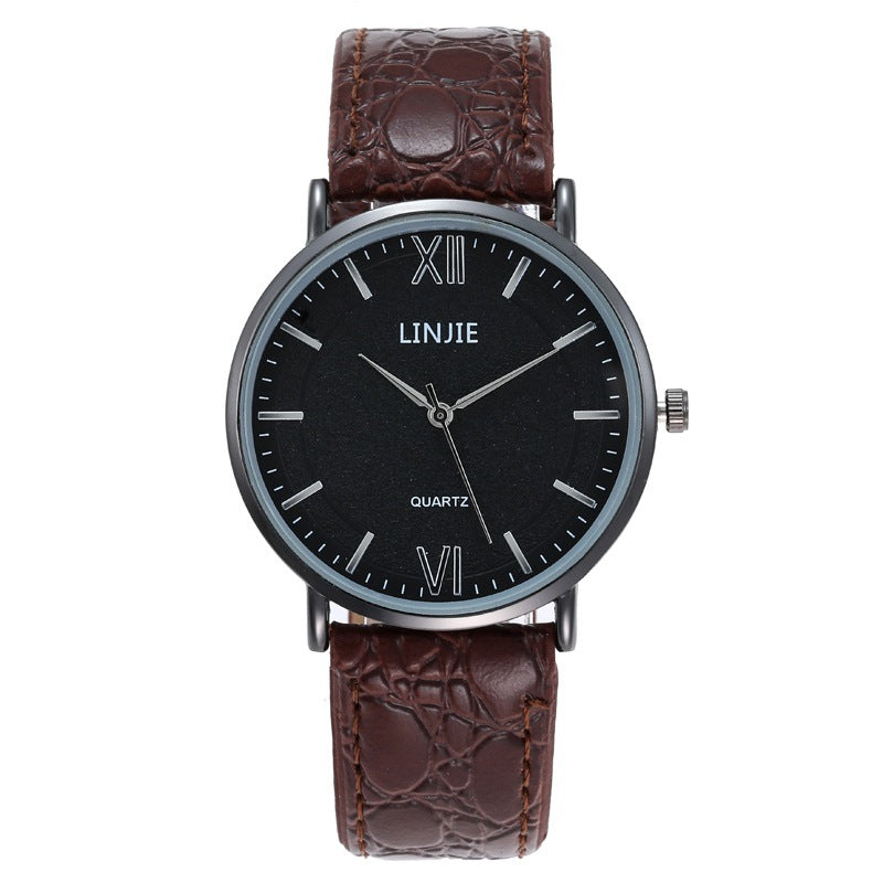 Fashion Men's Watch Casual Leather Belt