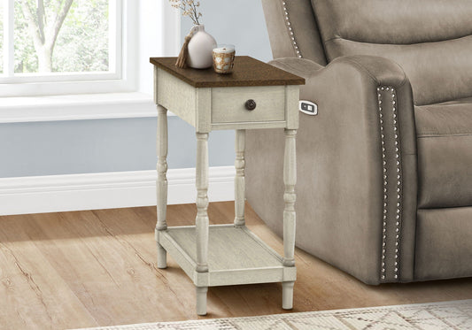 Accent End Table with 2 Tiers and Storage Drawer