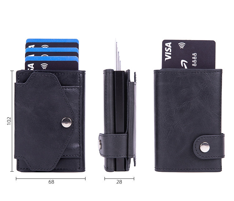 Anti-Scan RFID Card Holder PU Leather Coin Purse Demagnetization-Proof Multi-Card Wallet