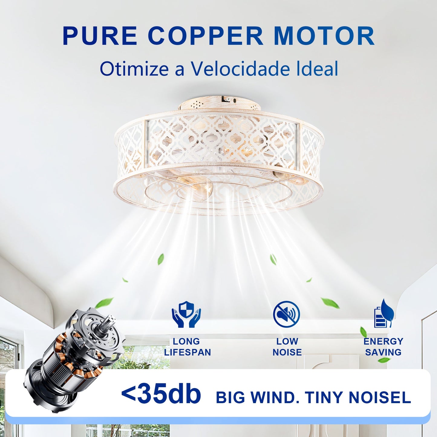 20" Flower Style Iron Ceiling Fan With Remote Control