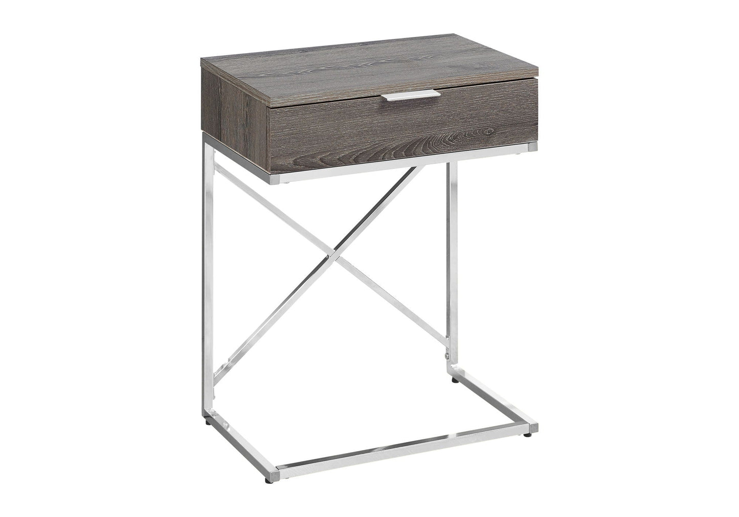 Accent Side Table with Storage Drawer in Taupe