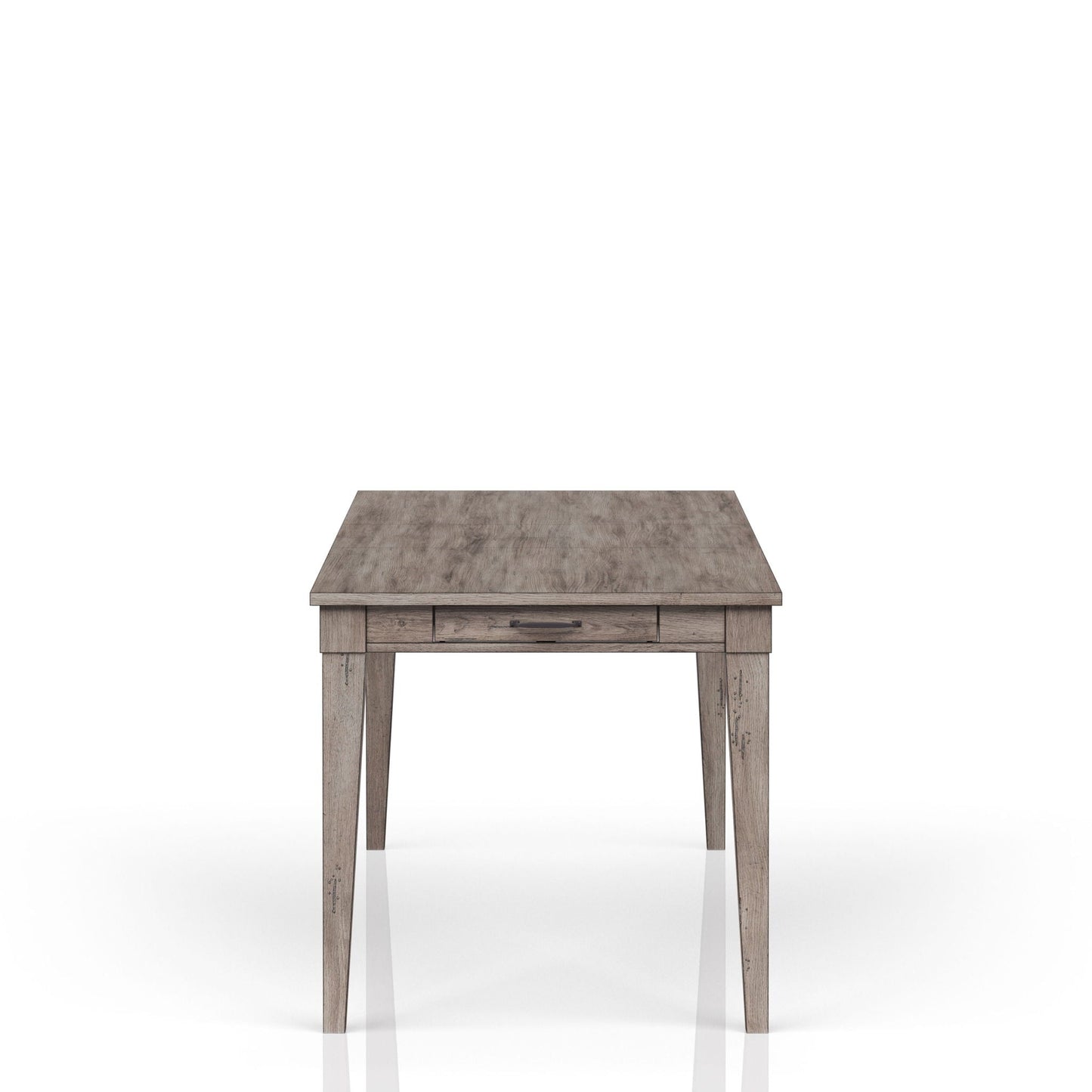 Rustic Dining Table 2 Storage Drawers And Leaf - Gray