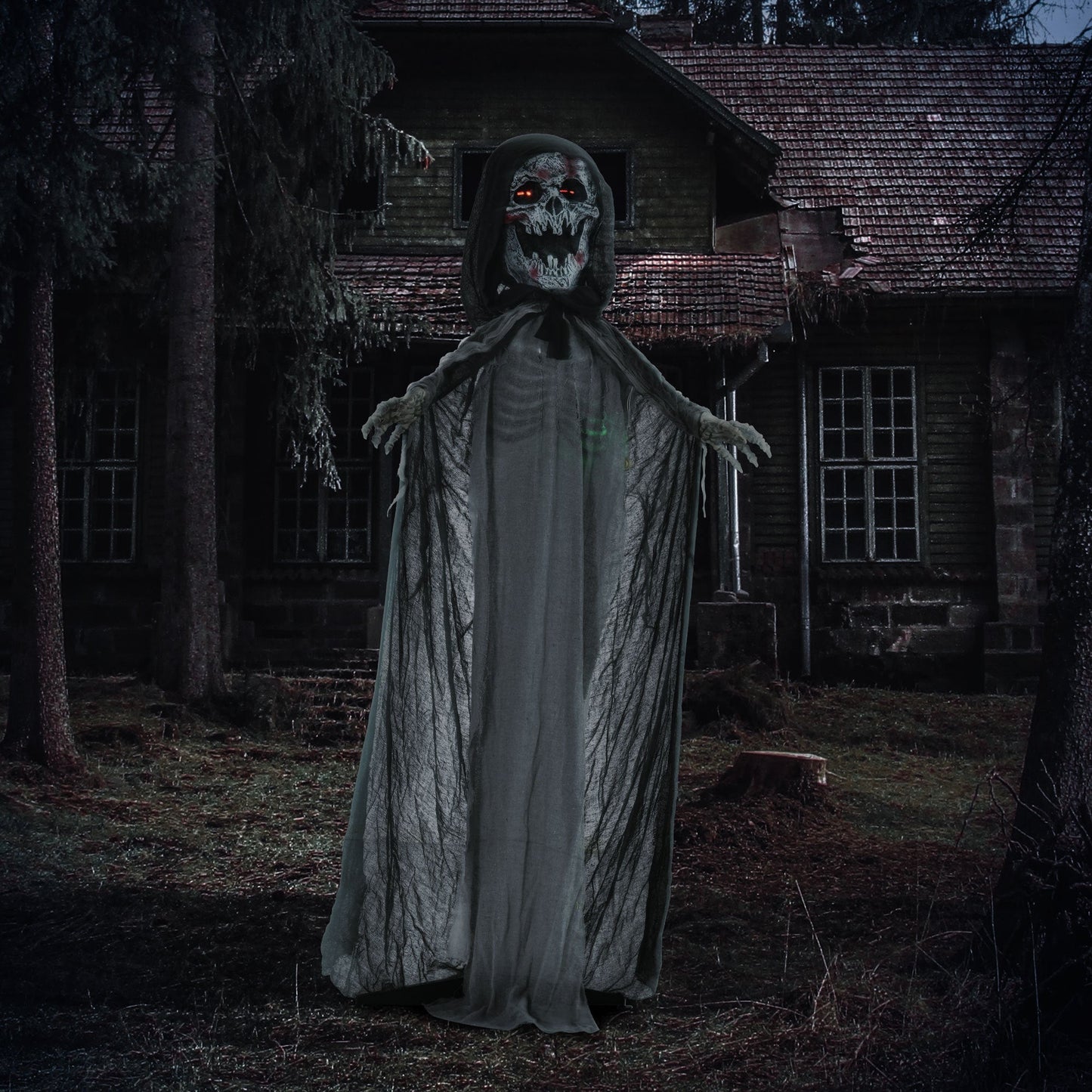 74" Animated Skeleton Witch of the Haunted Hollow
