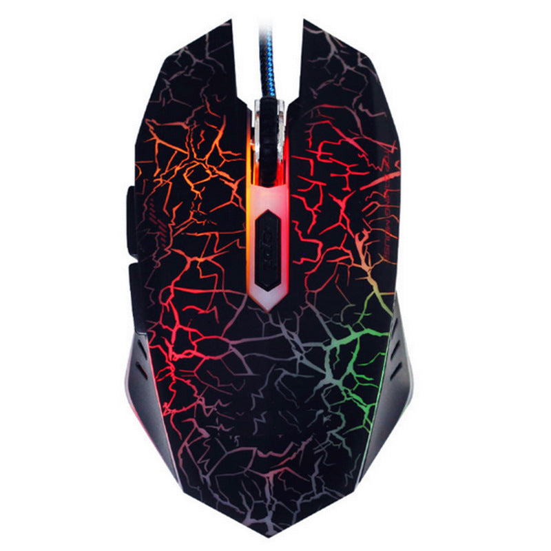 J10 Tricolor Backlight Wired Gaming Keyboard and Mouse Set with Colorful LED Lighting and Russian Layout