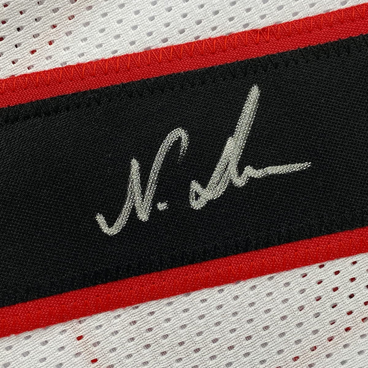 Framed Autographed/Signed Nakobe Dean 35x39 Georgia White College Football Jersey JSA COA