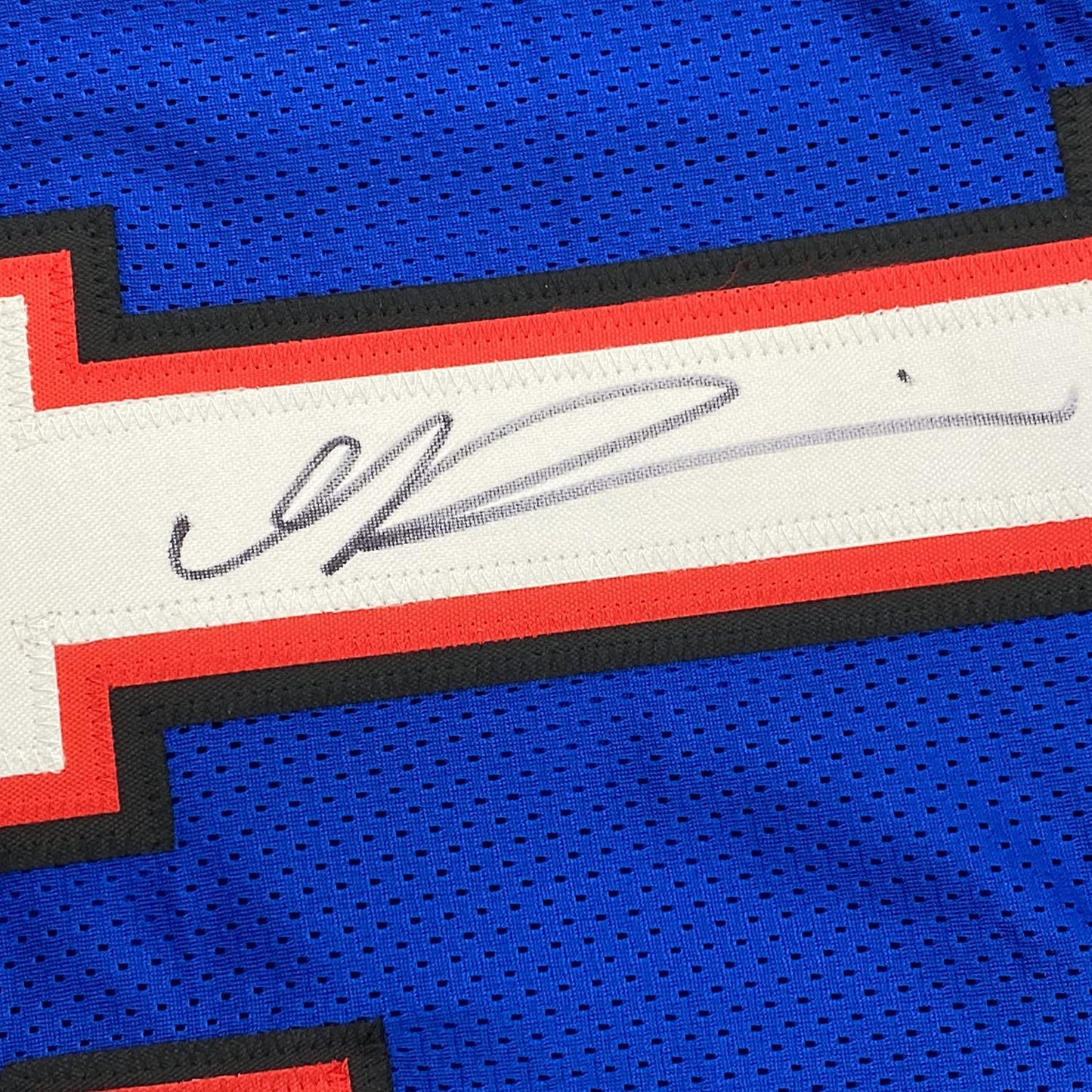 Framed Autographed/Signed Gabriel Gabe Davis 35x39 Buffalo Blue Football Jersey Beckett BAS COA