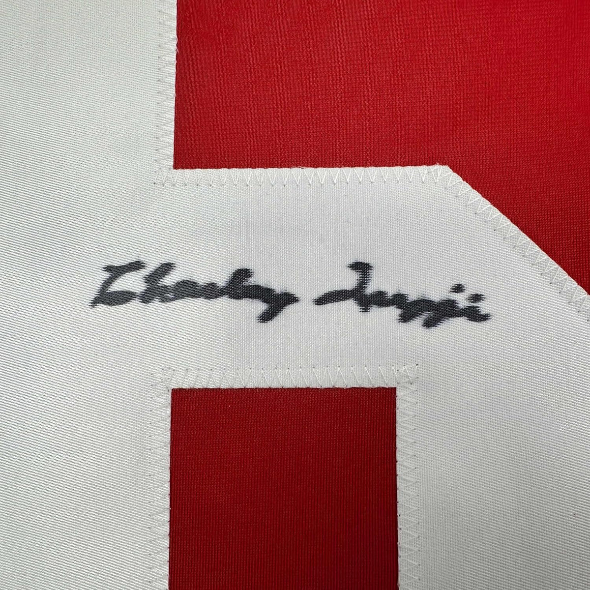 Framed Autographed/Signed Charley Trippi 35xx39 Arizona Red Football Jersey JSA COA