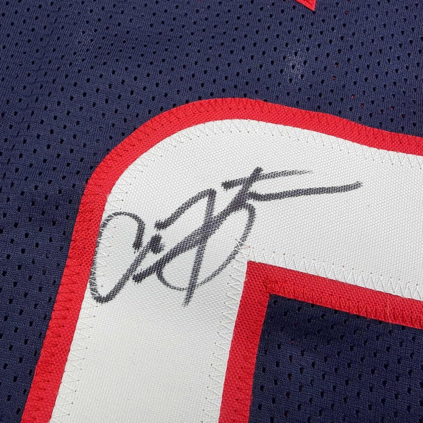 Framed Autographed/Signed Arian Foster 35x39 Houston Blue Football Jersey Beckett BAS COA