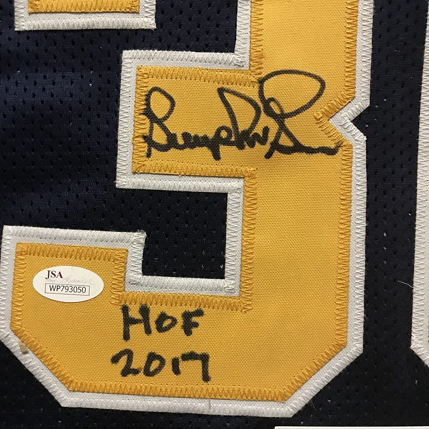 Framed Autographed/Signed George McGinnis HOF 17 35x39 Indiana Blue Basketball Jersey JSA COA