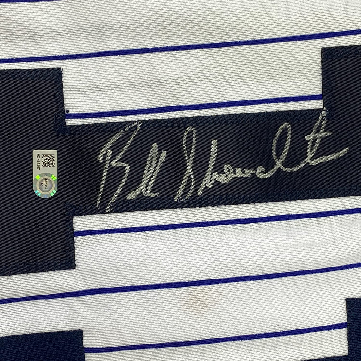 Framed Autographed/Signed Buck Showalter 35x39 New York Pinstripe Baseball Jersey MLB COA