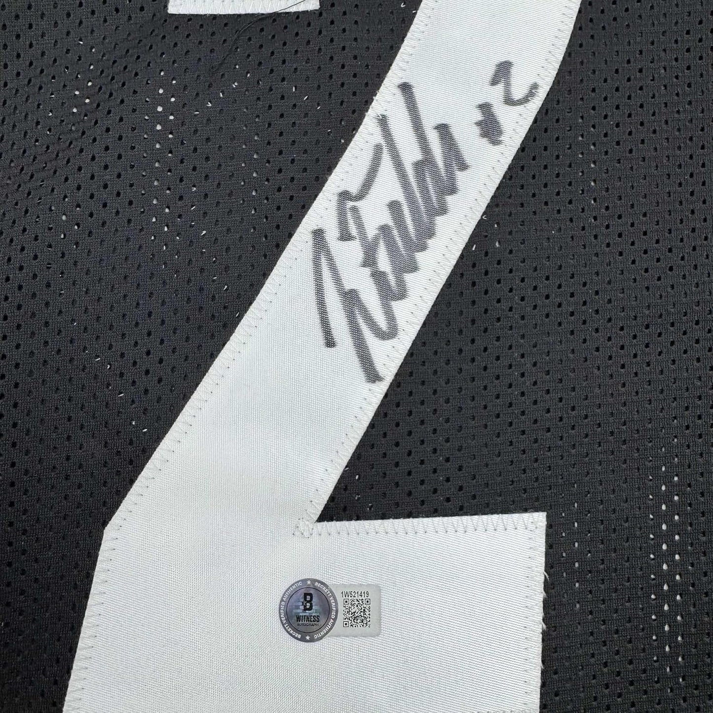 Framed Autographed/Signed Justin Fields 35x39 Pittsburgh Black Football Jersey Beckett BAS COA