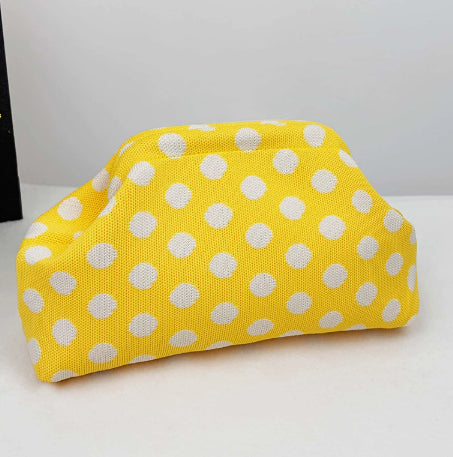 Womens Knitted Bag Striped Clutch
