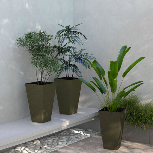 Outsunny 28" Tall Outdoor Planters, Set of 3