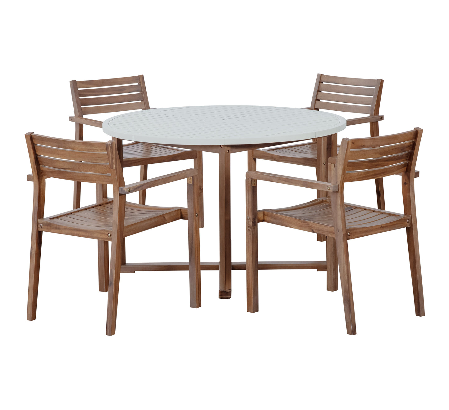 U_STYLE 5-Piece Outdoor Dining Set with Acacia Wood Chairs