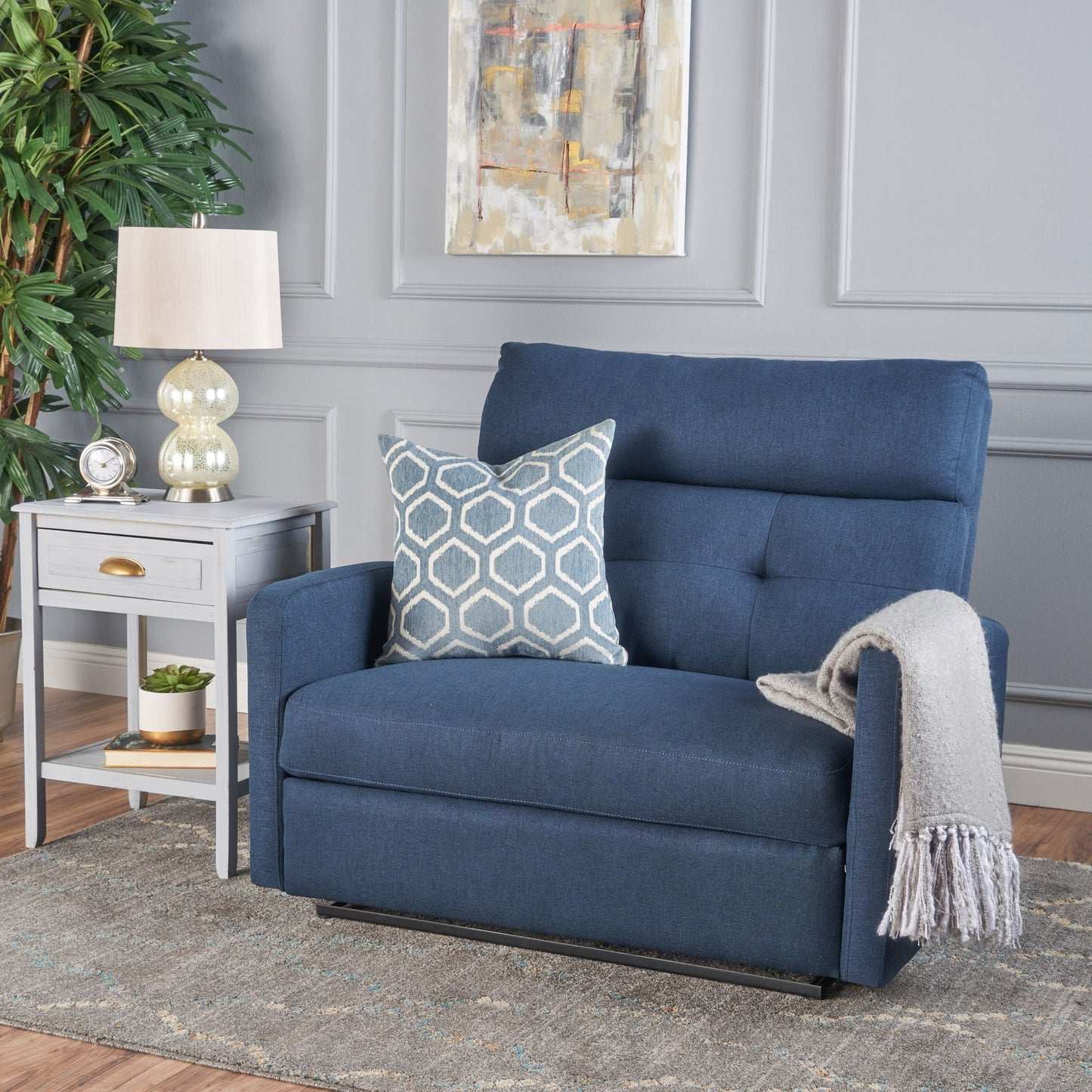 Alma Contemporary Upholstered Loveseat Recliner