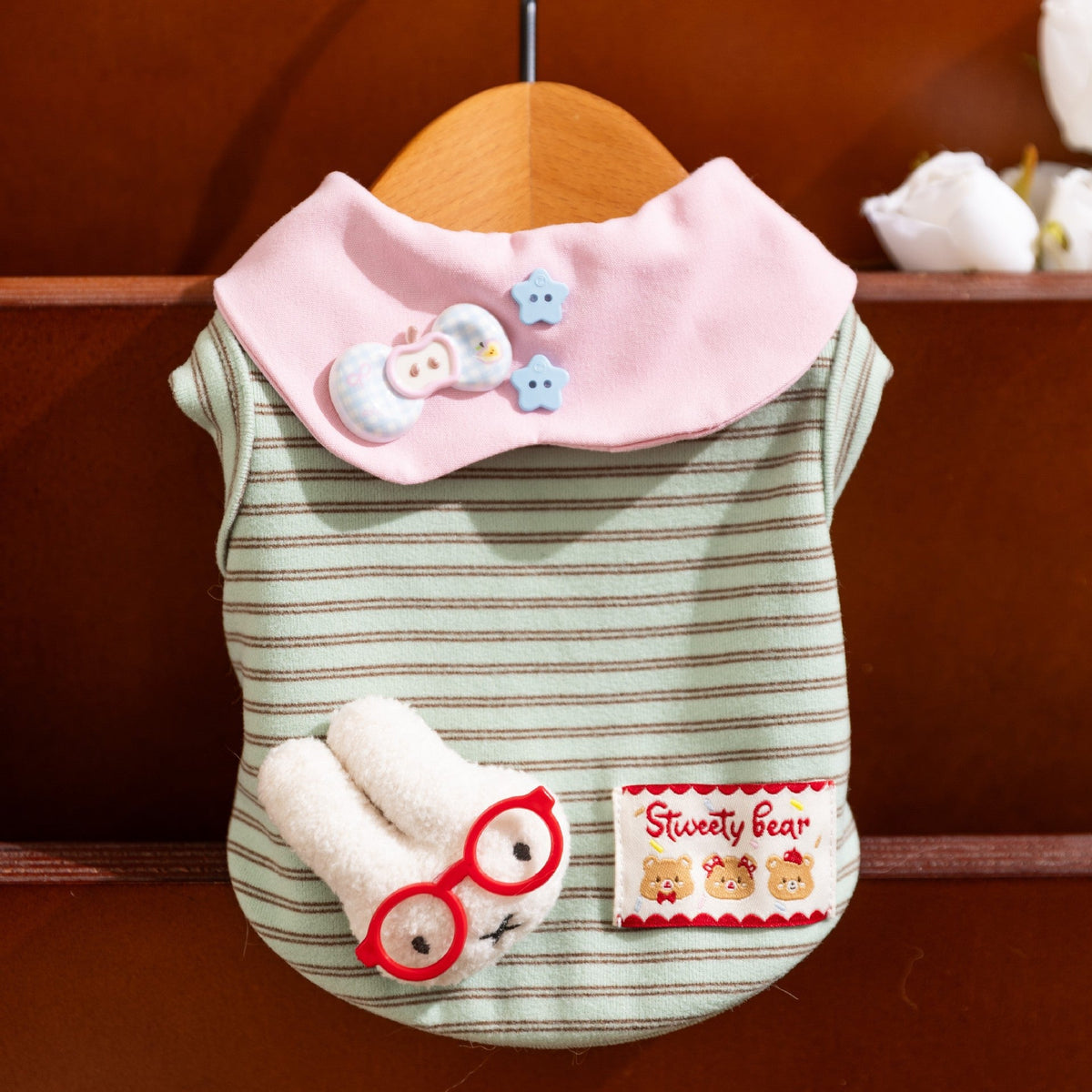 Breathable Thin-Style Striped Tank Top For Cats