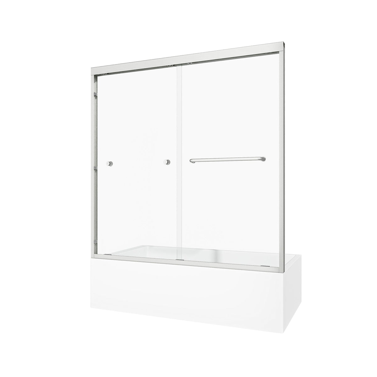 55-60" W x 60" H Brushed Nickel Double Bypass Sliding Shower Door