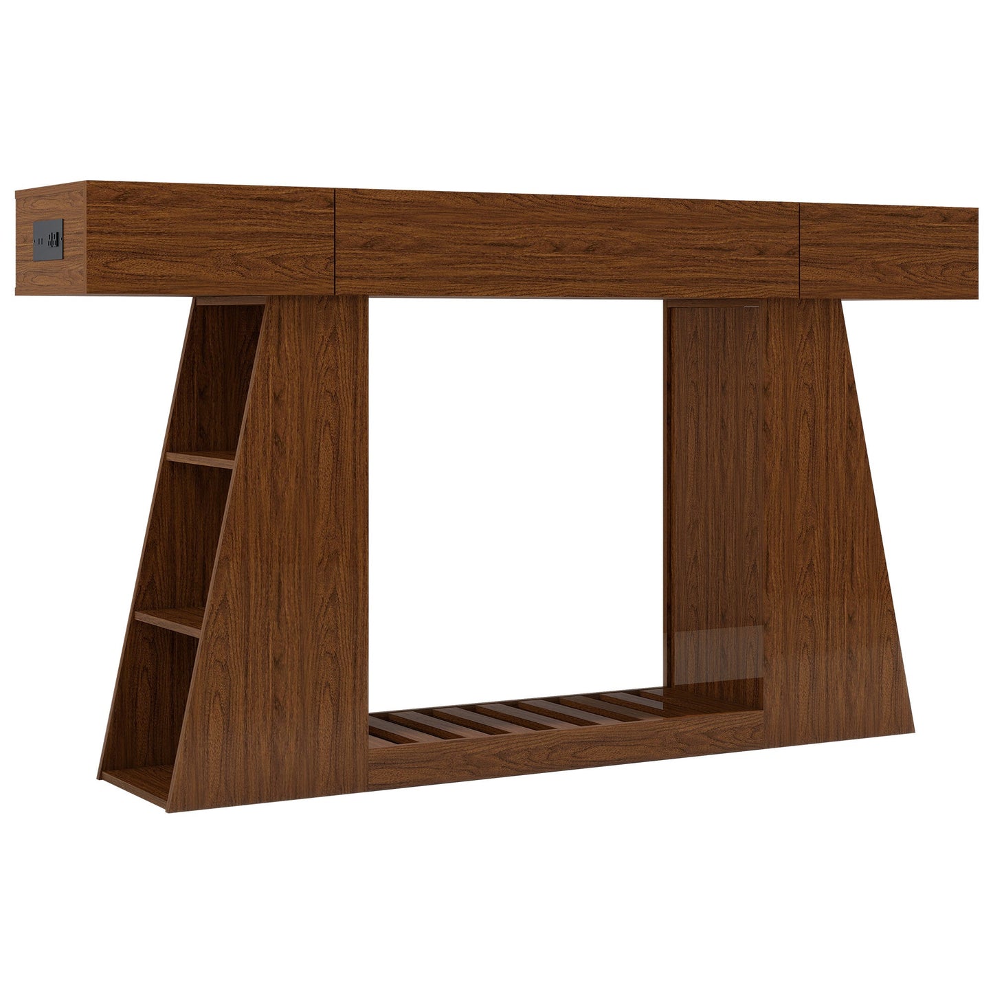 60 Inch Narrow Console Table with Built-in Power Outlet