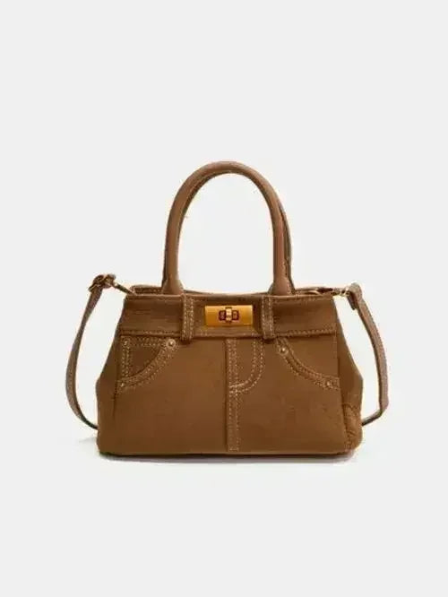 Stylish Suede Handbag – Adjustable Strap & Dual-Use Design
