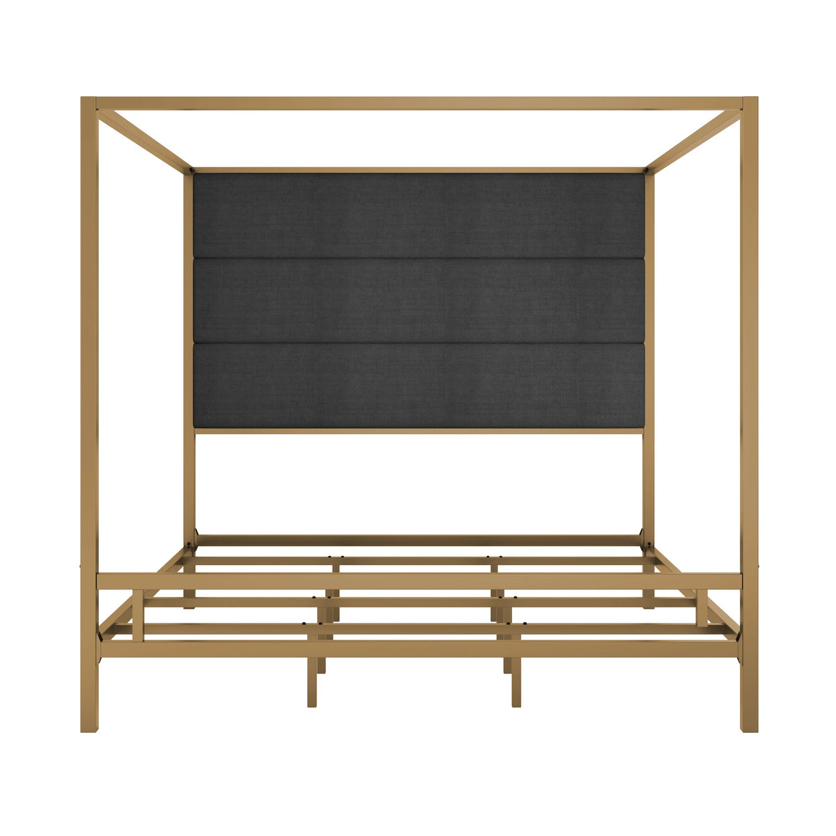 Modern Gold Metal Canopy Bed