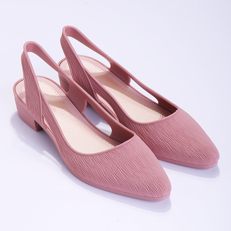 Womens Sandals, Peep-toe, Low Heel, Non-slip Pumps