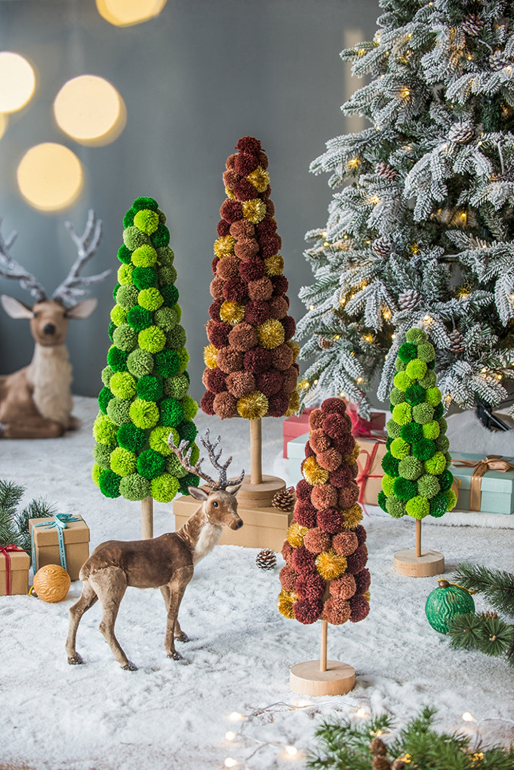 6.7x6.7x20" Tree Christmas Table Decor, Coffee