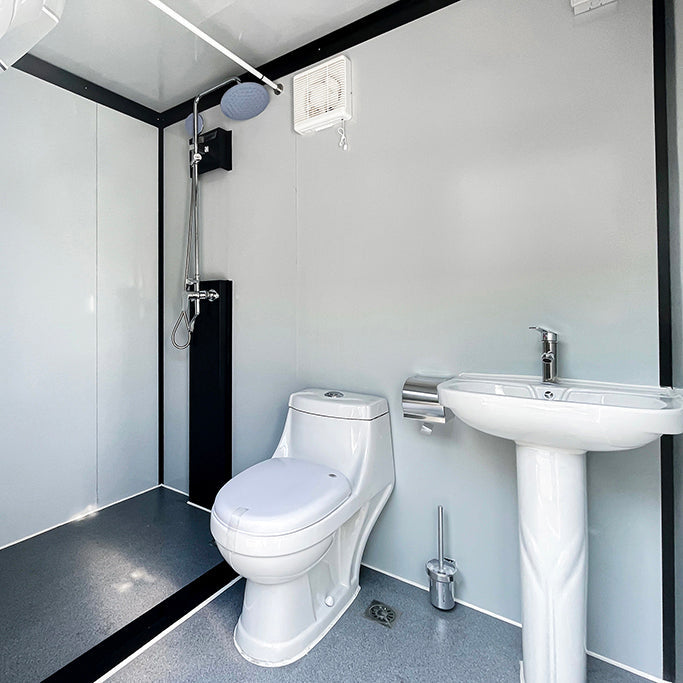 Portable Toilet Cabin - Outdoor Shower Room with Shower, Lights, Sink, and Ventilation Fan