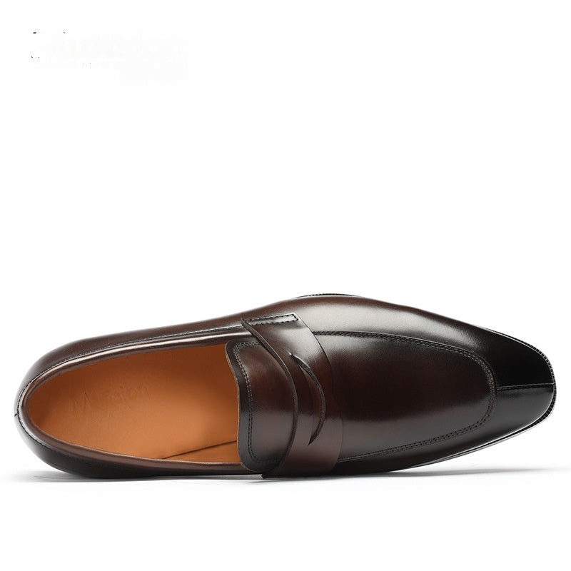Mens Casual Leather Slip On Shoes Trendy For Summer