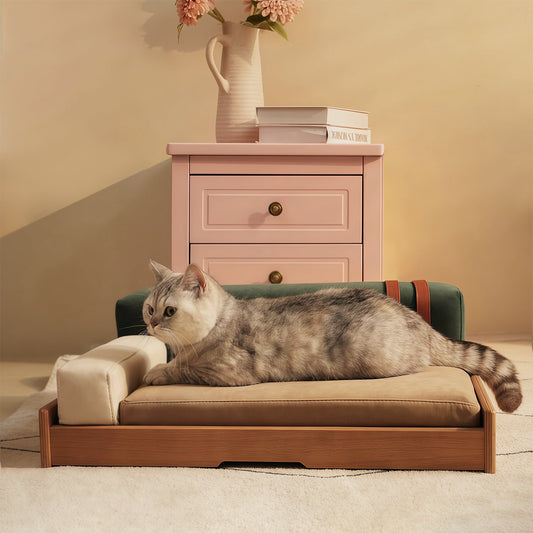 Modern Wooden Pet Bed for Cats and Dogs