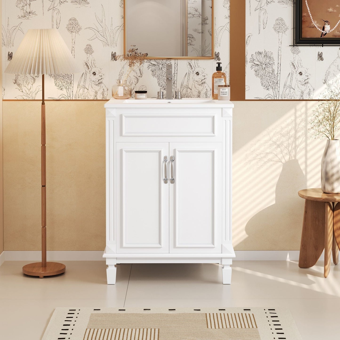 Bathroom Vanity With Top Sink and Soft Closing Doors