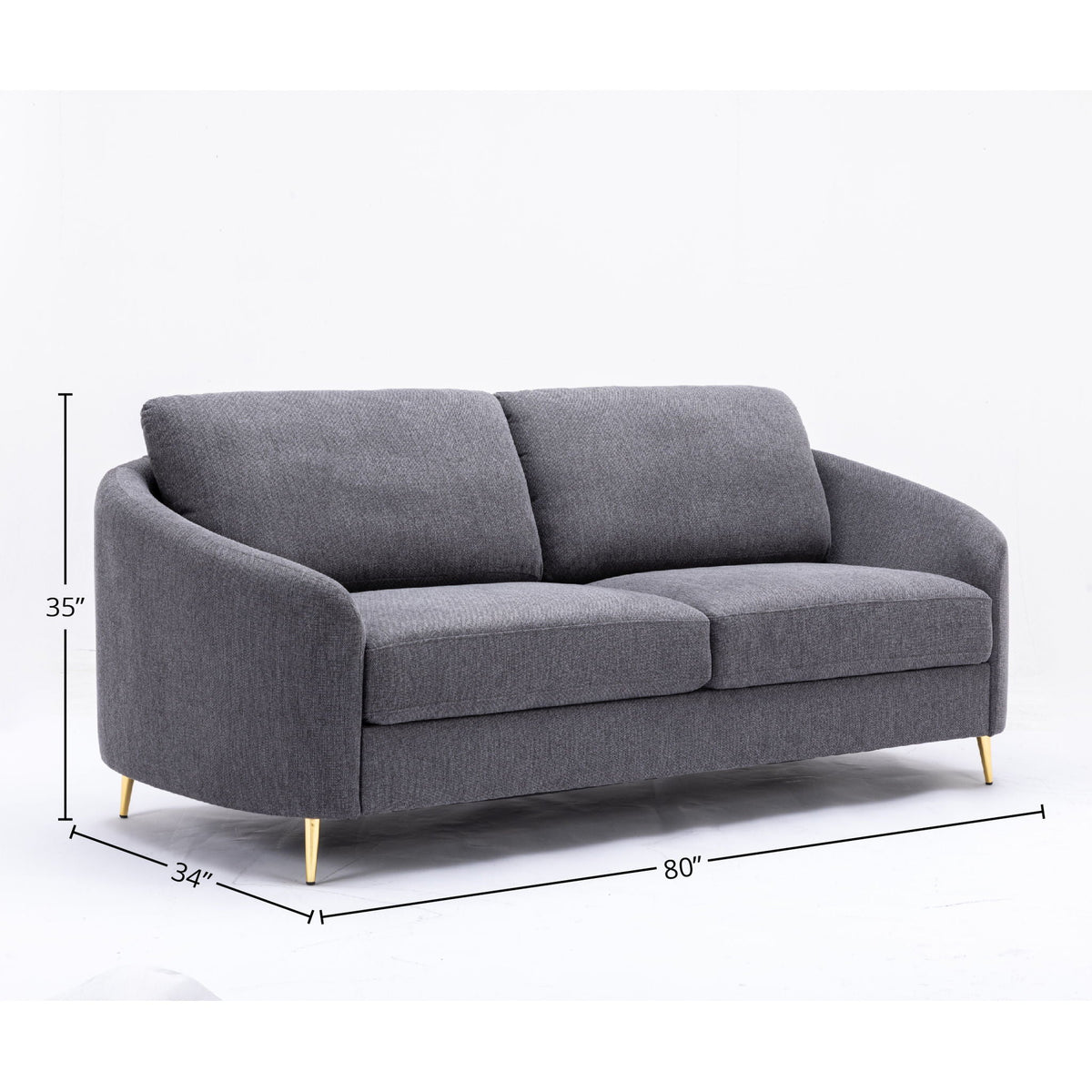 Yuina Linen Sofa in Gray