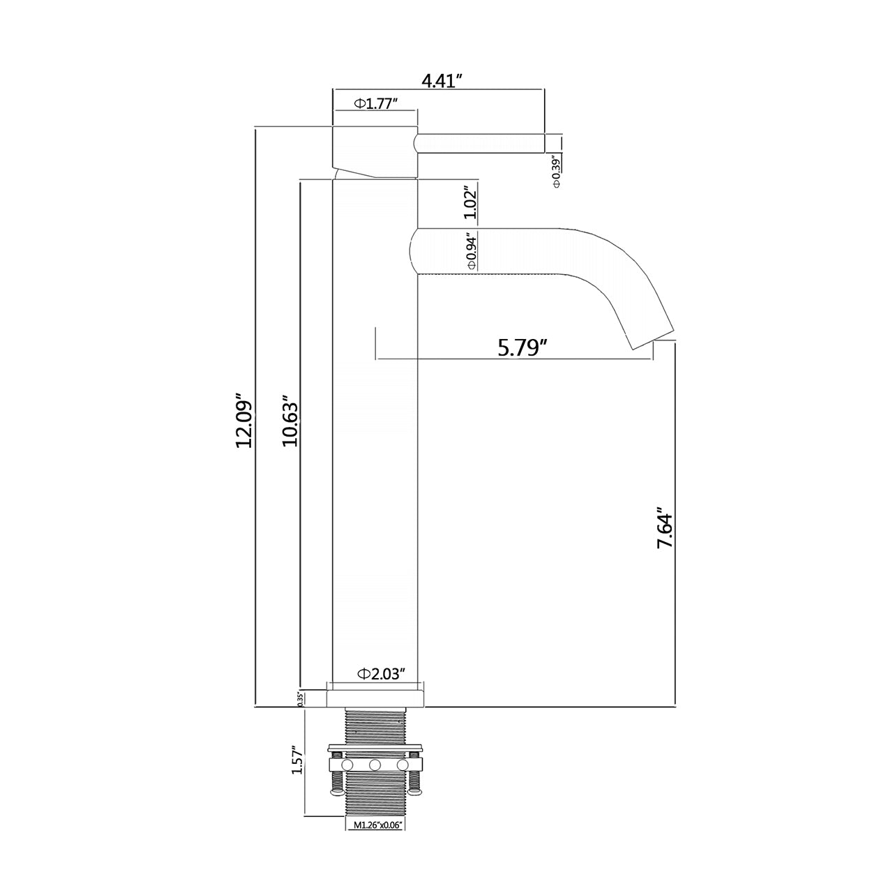 Single Hole Single Handle Bathroom Sink Faucet